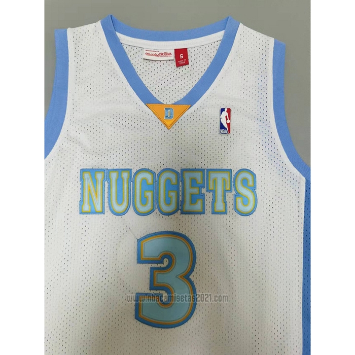 Camiseta Denver Nuggets Allen Iverson #3 Mitchell & Ness 2006-07 Blanco